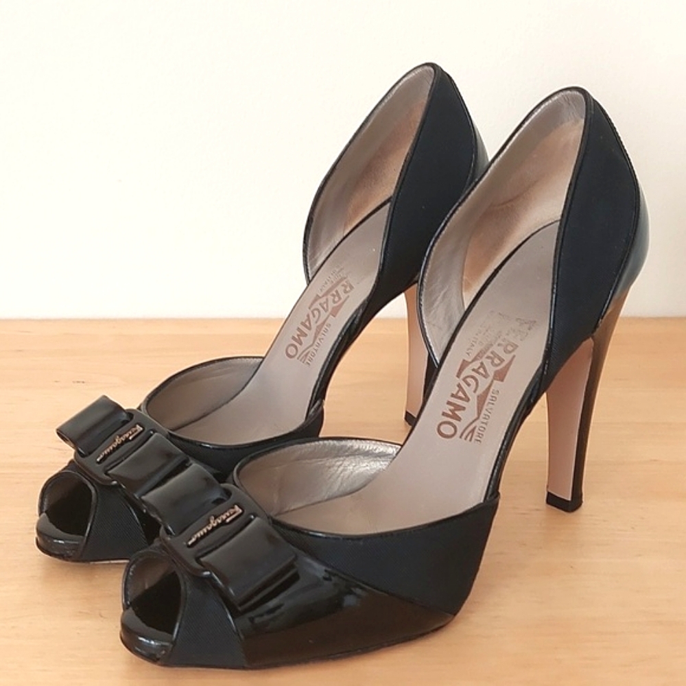 Salvatore Ferragamo high heel open toe shoes